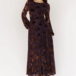 NWT Baltic Born Thora Midi Dress in Deep Plum + Bronze Medium